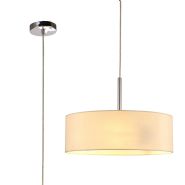 DK0686  Baymont 45cm 3 Light Pendant Polished Chrome, Ivory Pearl/White